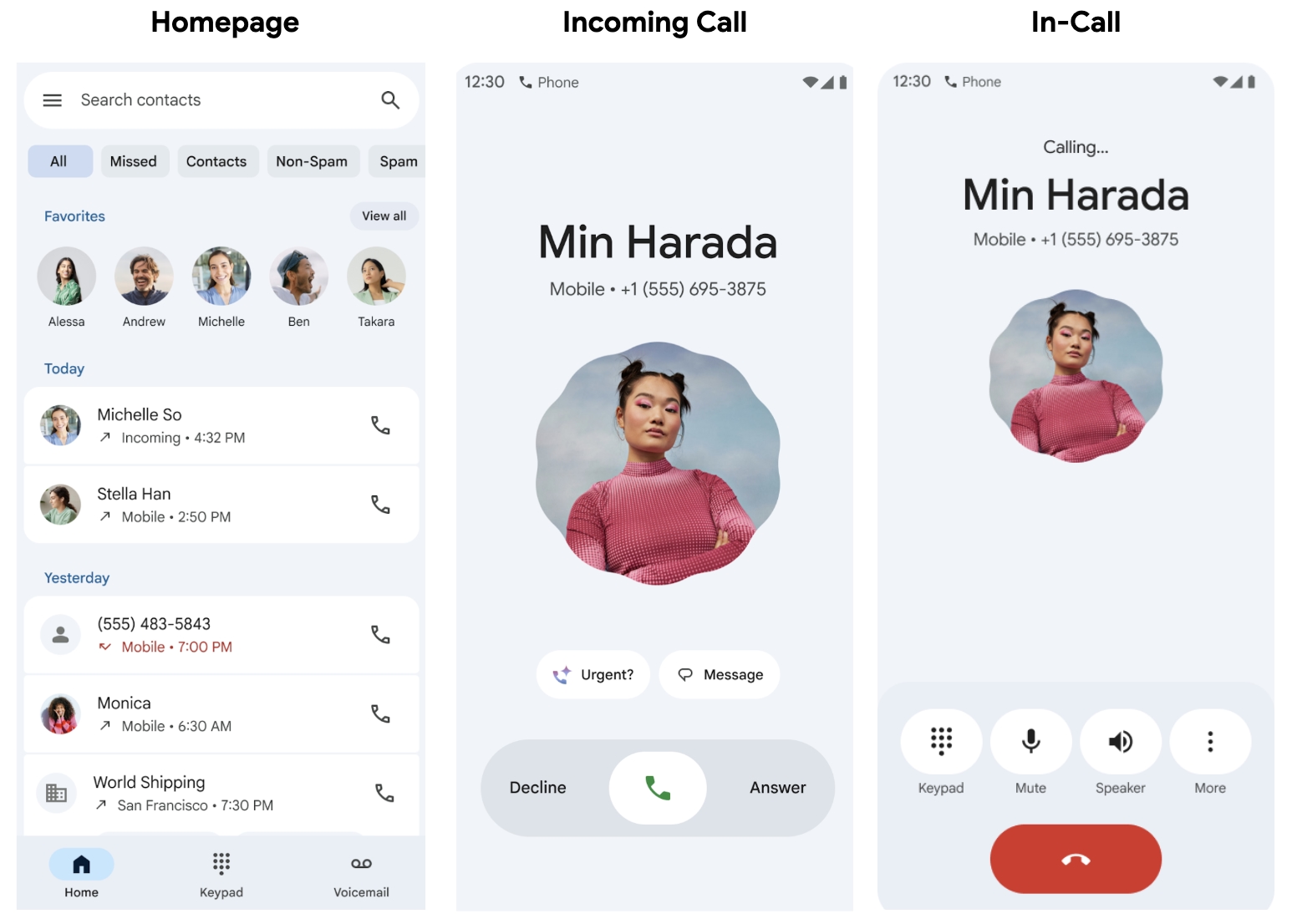 Application Google Telephone Nouvelle Interface