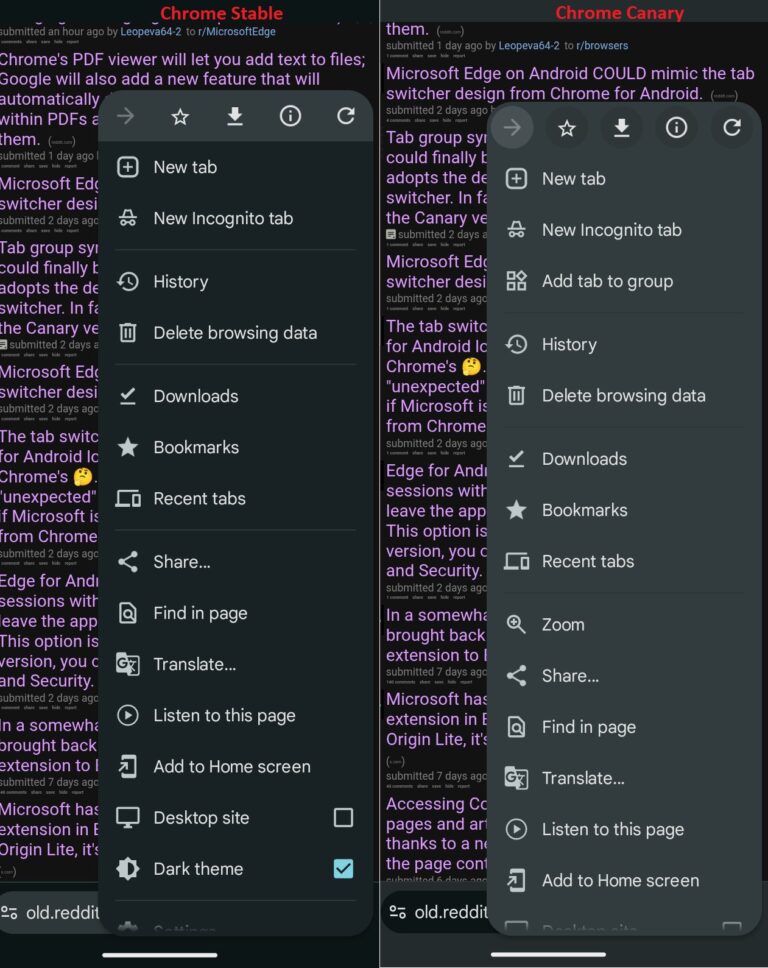 Chrome pour Android : un premier aperçu de la nouvelle interface qui ...