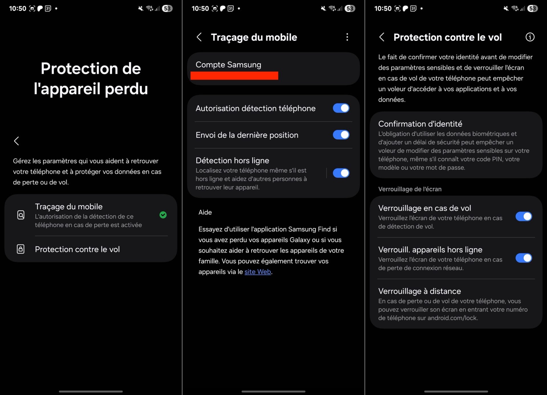 Samsung Galaxy Protection Appareil Perdu