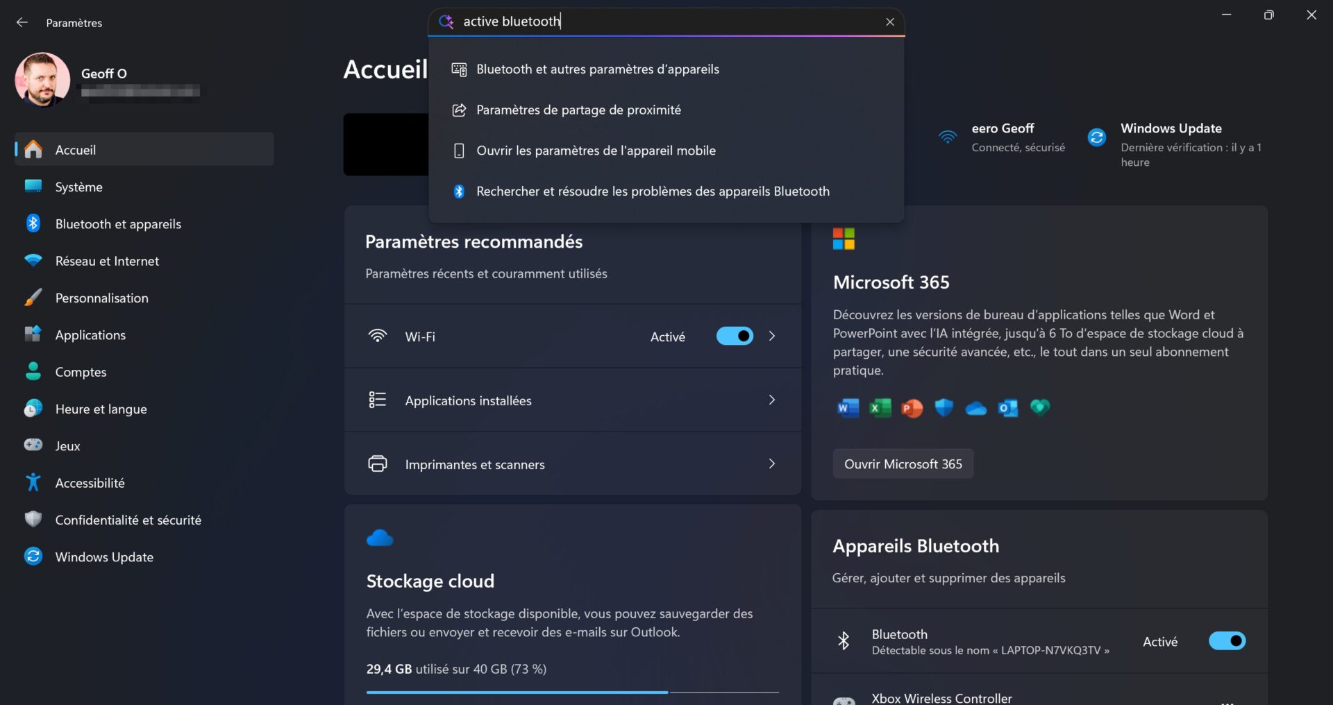 Windows 11 Paramètres Recherche Ia
