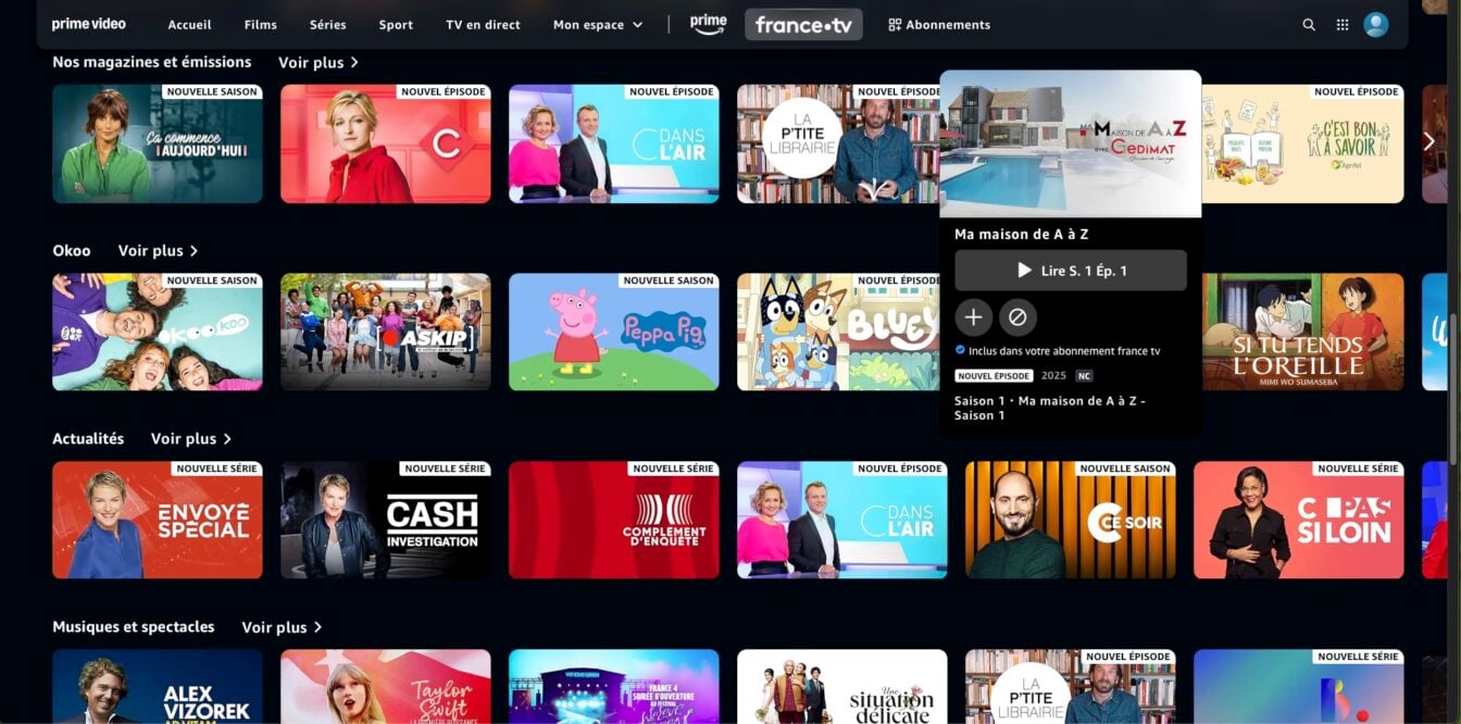 France Télévisions débarque dans Prime Video
