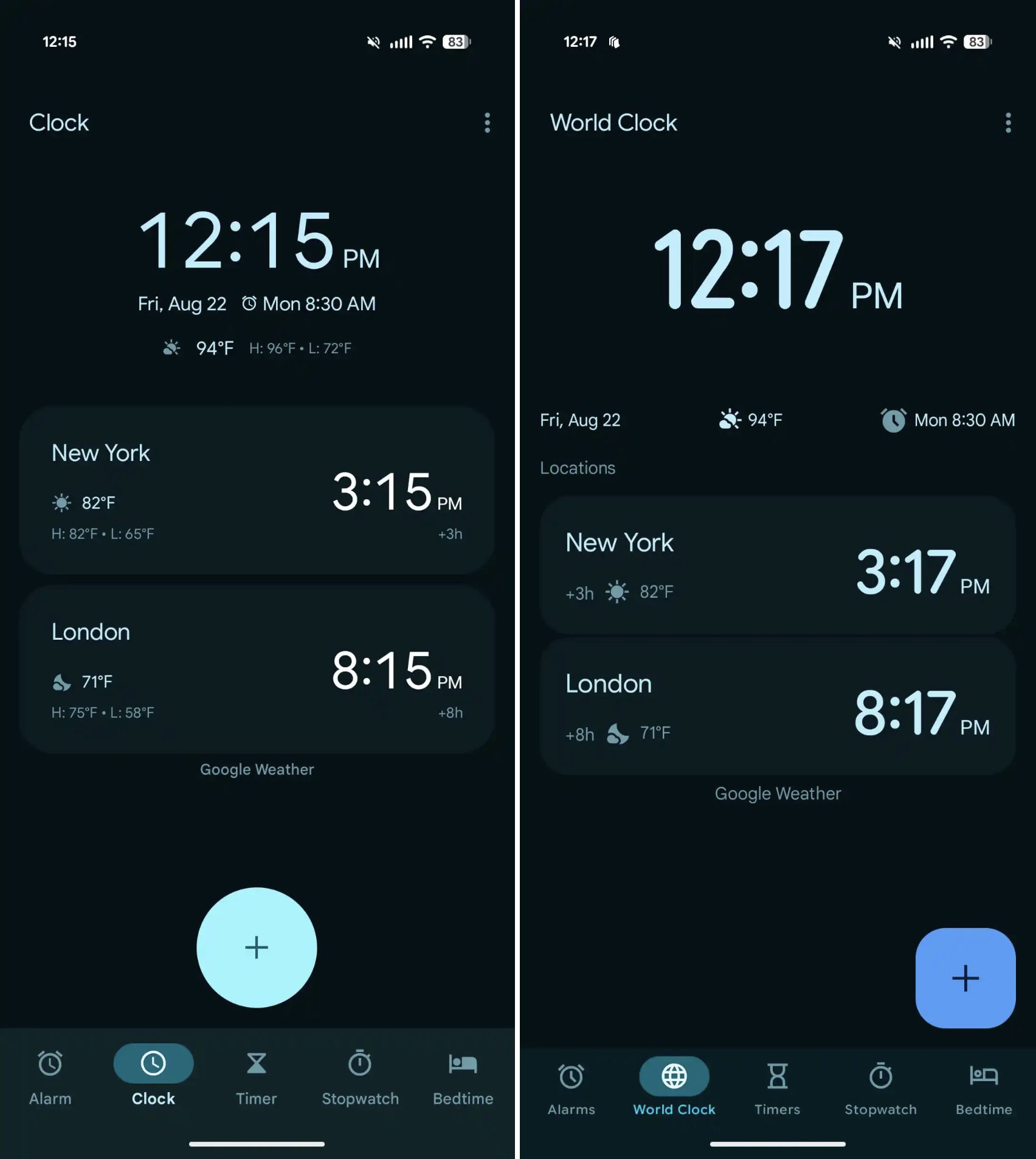 Horloge Mondiale Application Google