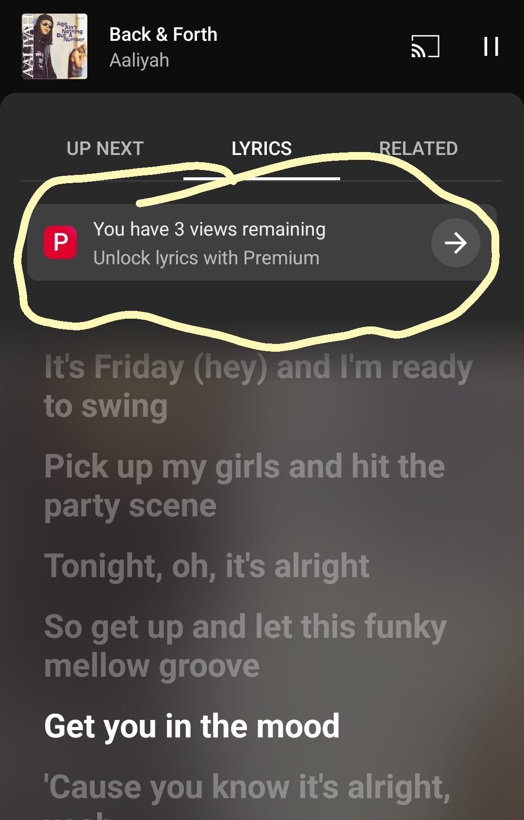 Paroles Youtube Music Payantes