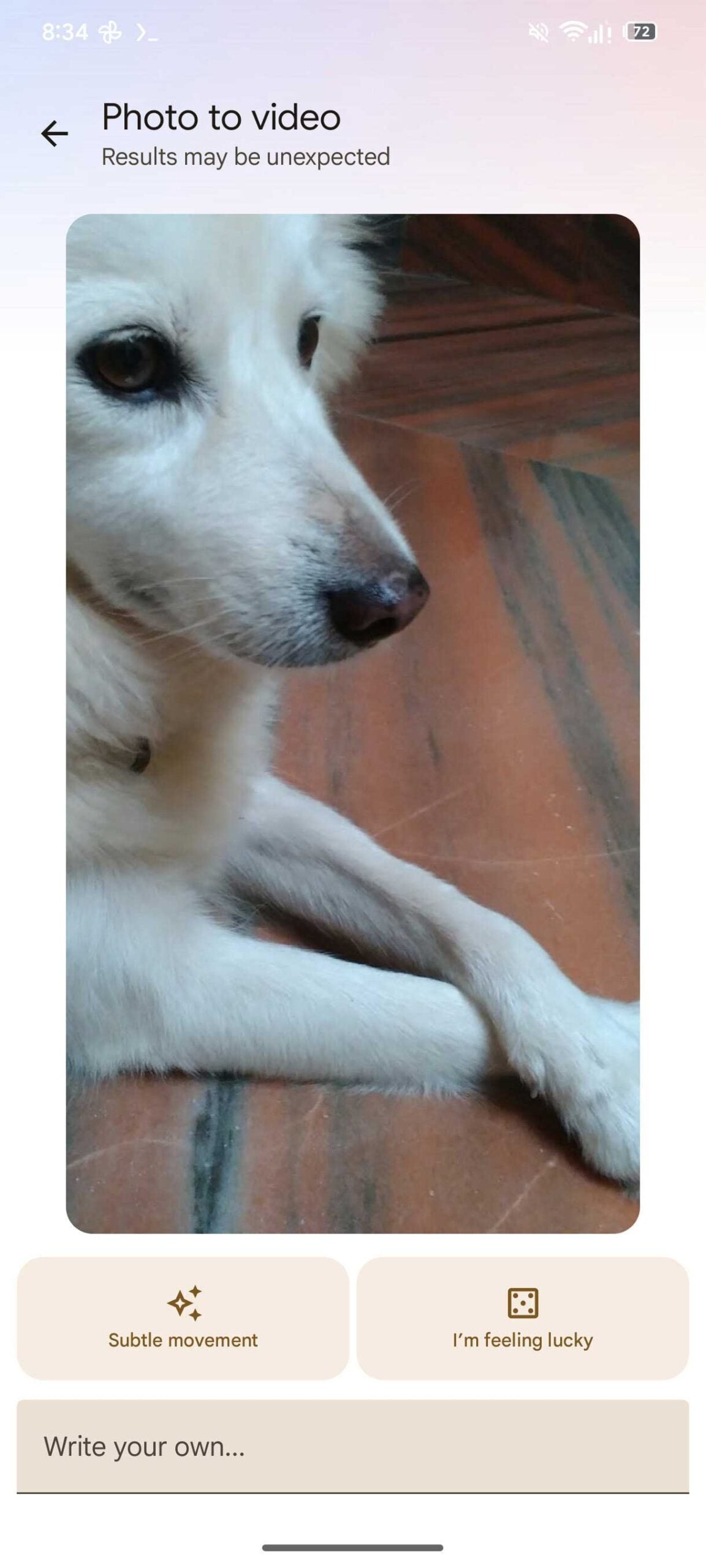 Google Photos Photo To Video Prompt