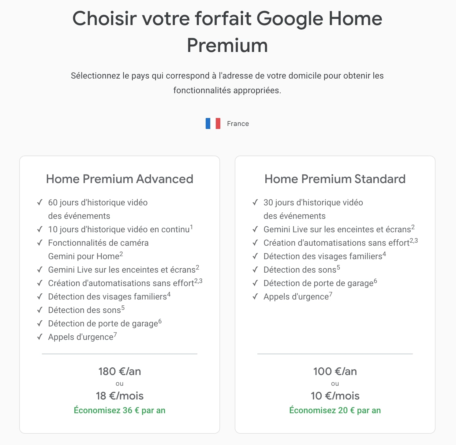 Google Home Premium Prix France