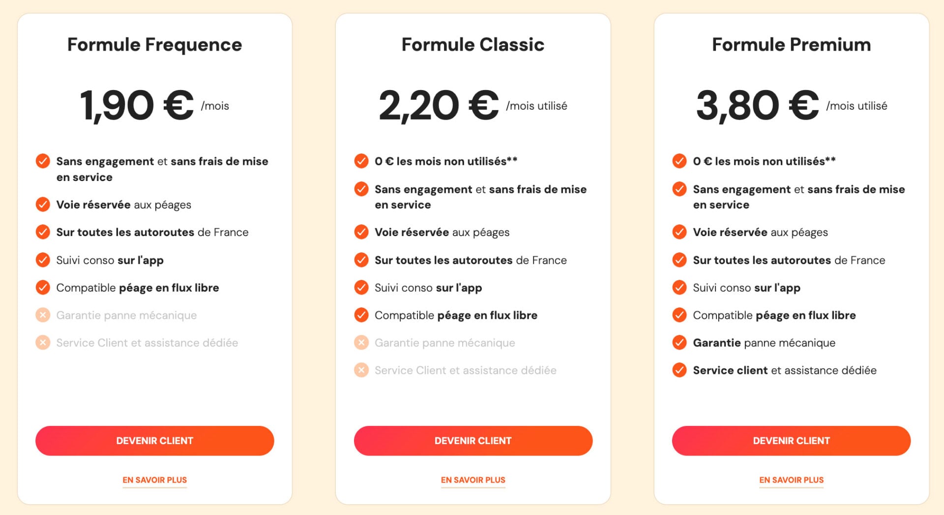 Ulys gamme badge télépéage — Flex, Classic, Fréquence