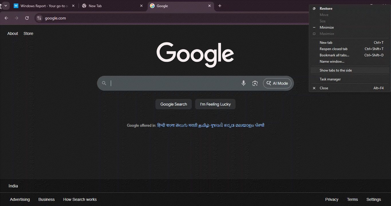 Google Chrome Canary Onglets Verticaux 1