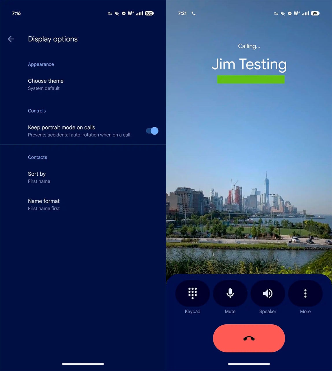 Configuração de retrato do Google Phone