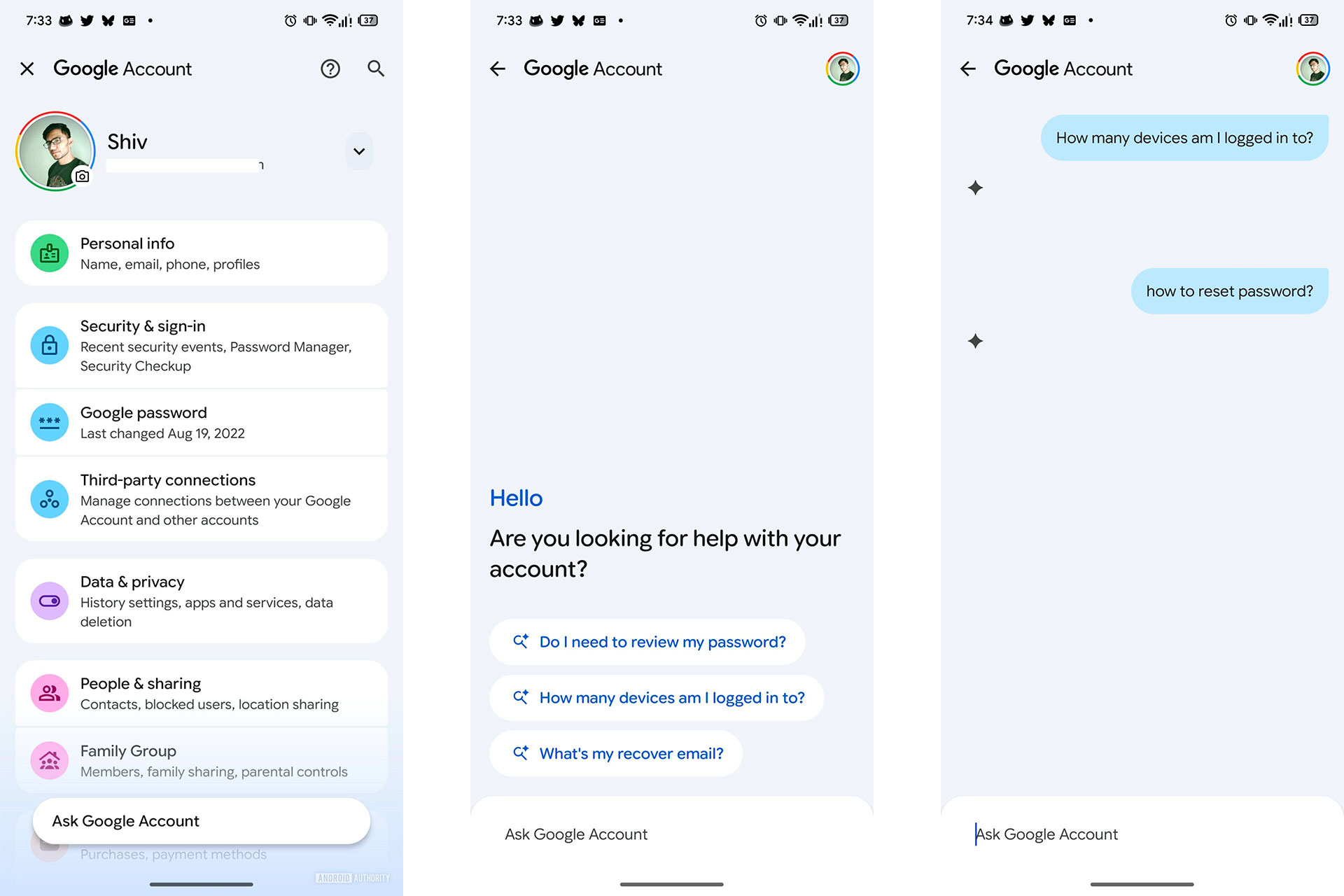Google Play Services, pergunte à conversa da conta do Google