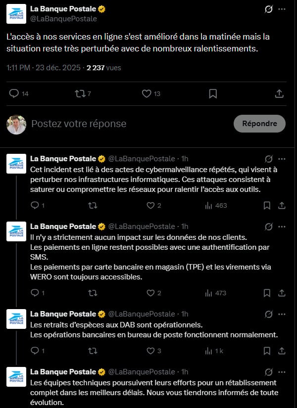 Banque Postale Cyberattaque Decembre 2025