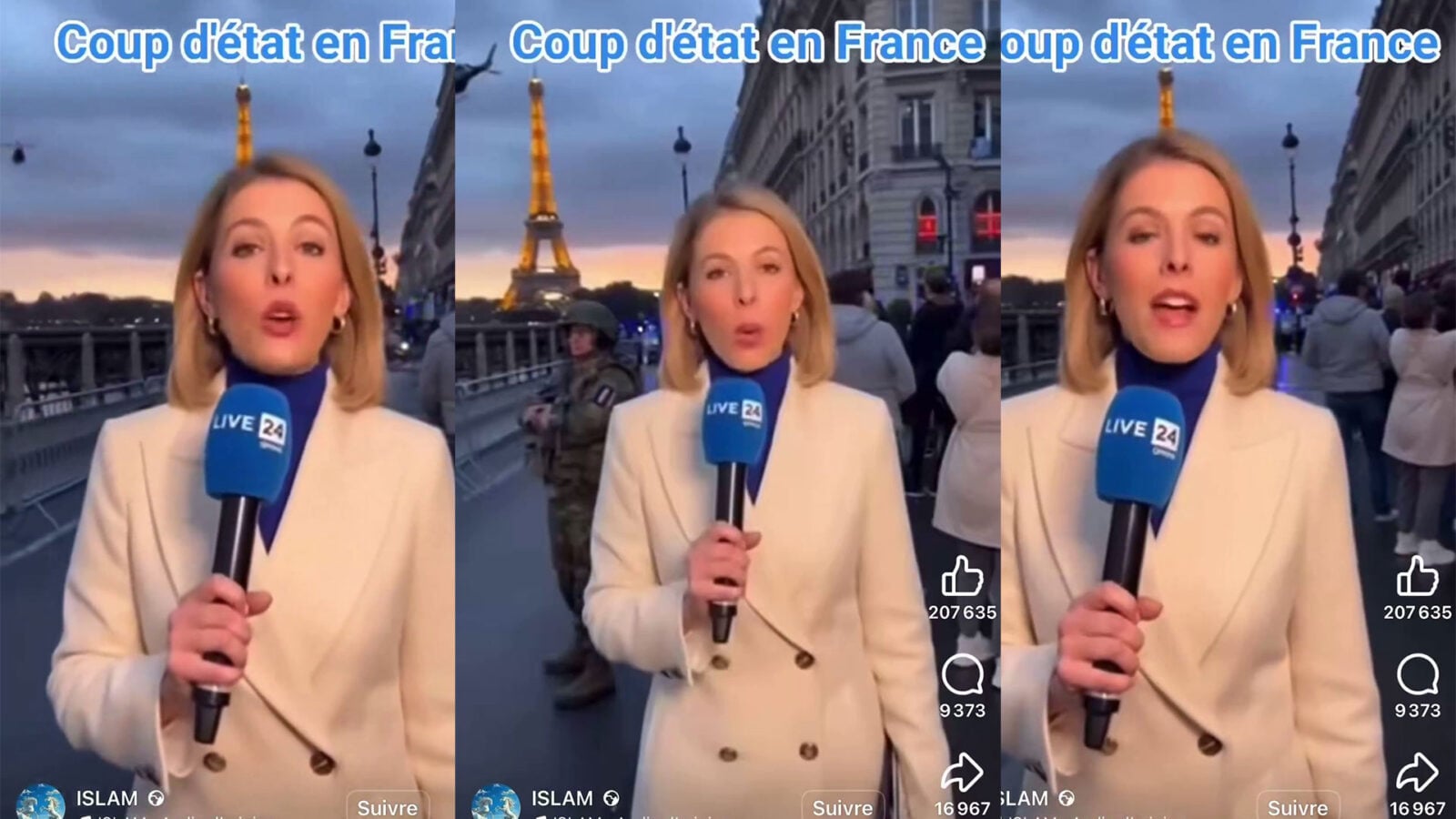 Élysée'yi paniğe sokan ve Facebook'un silmeyi reddettiği sahte darbenin videosu