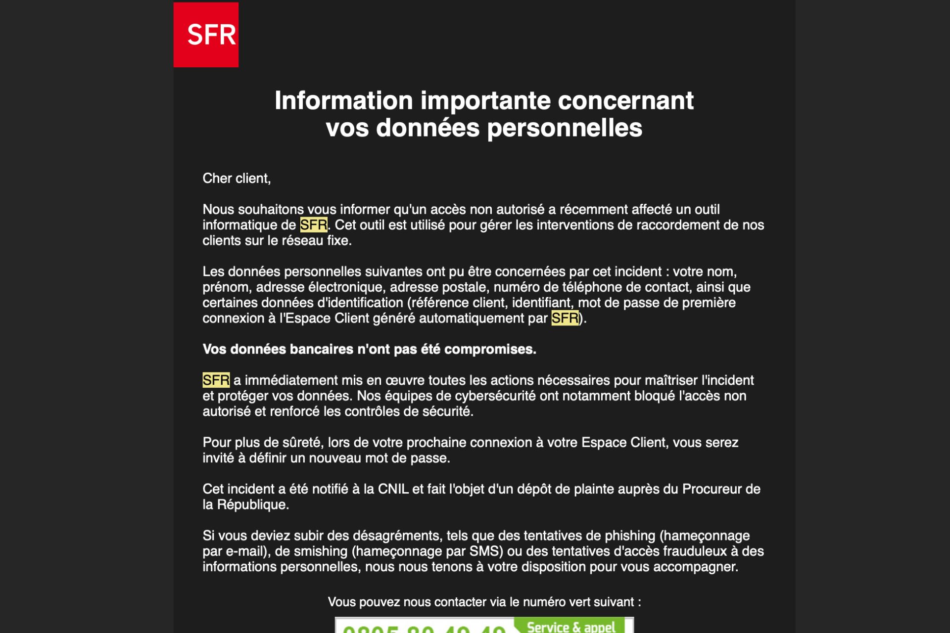 Sfr Fuite