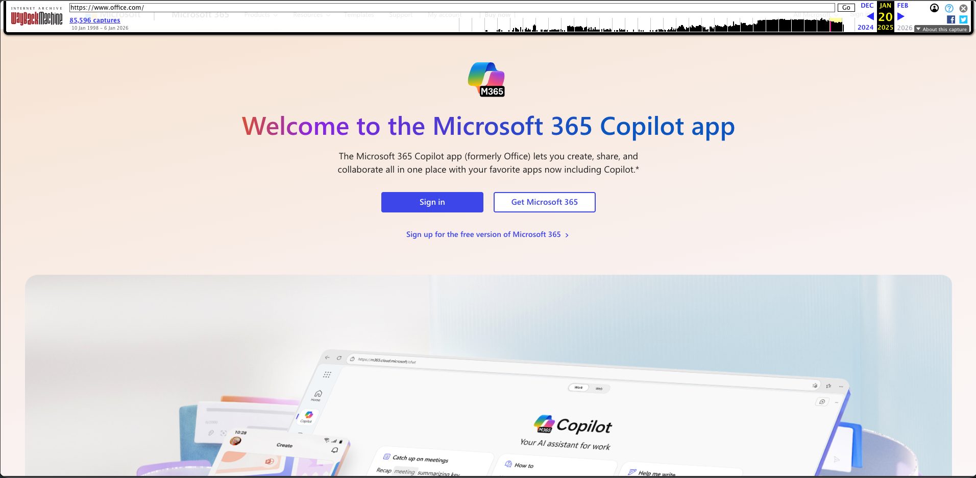 Microsoft 365 Copilot Archive.org
