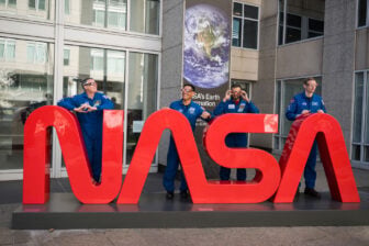 Expedition 69 Crew Wears Solar Eclipse Glasses