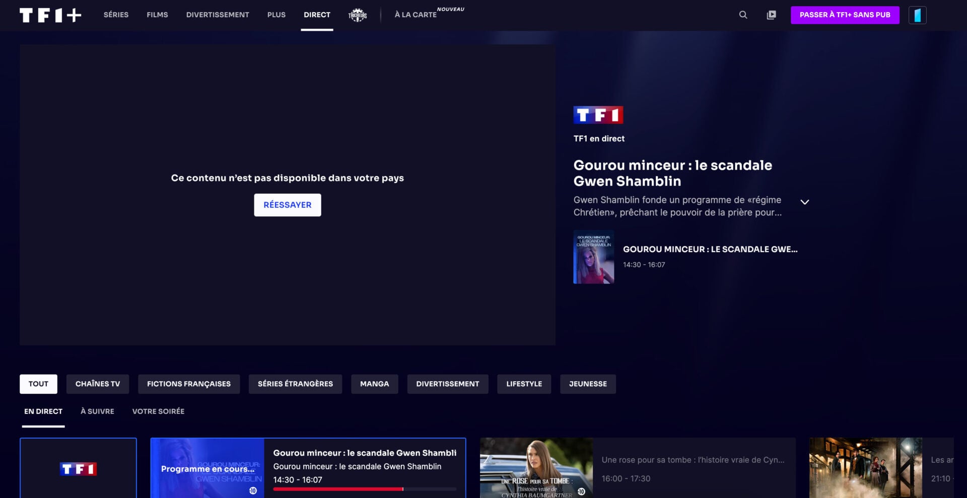 Contenu Non Disponible Pays