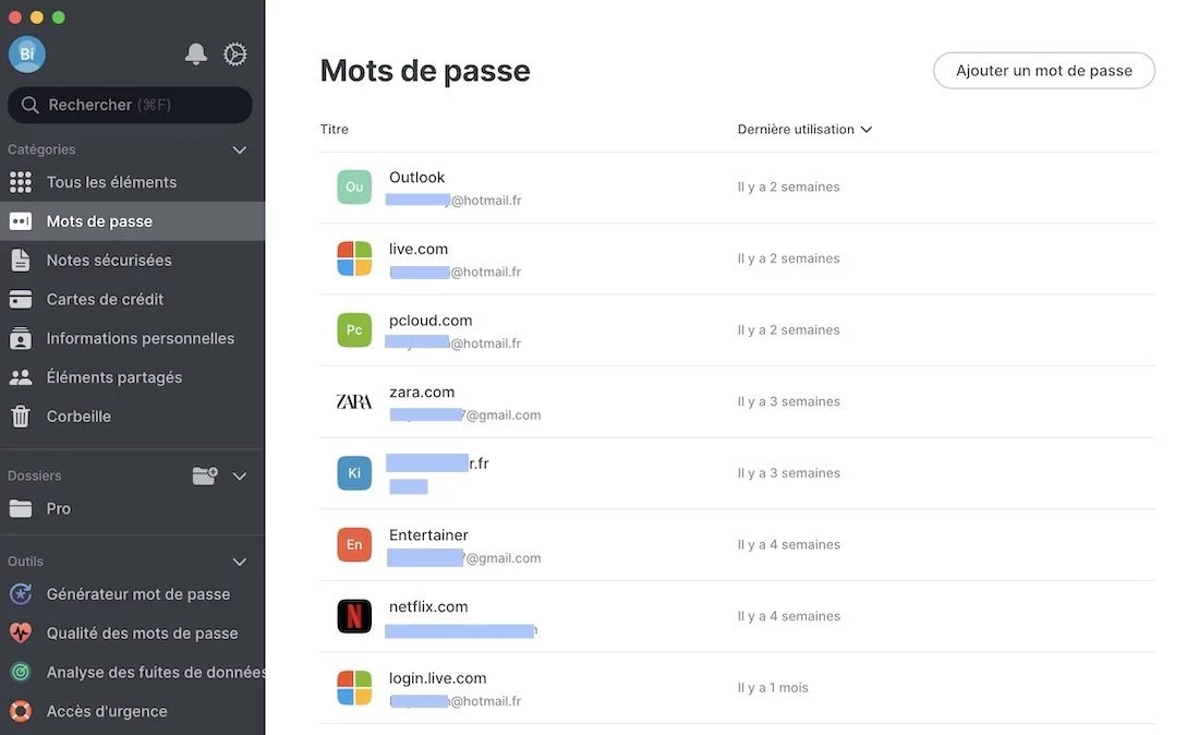 Interface Nordpass