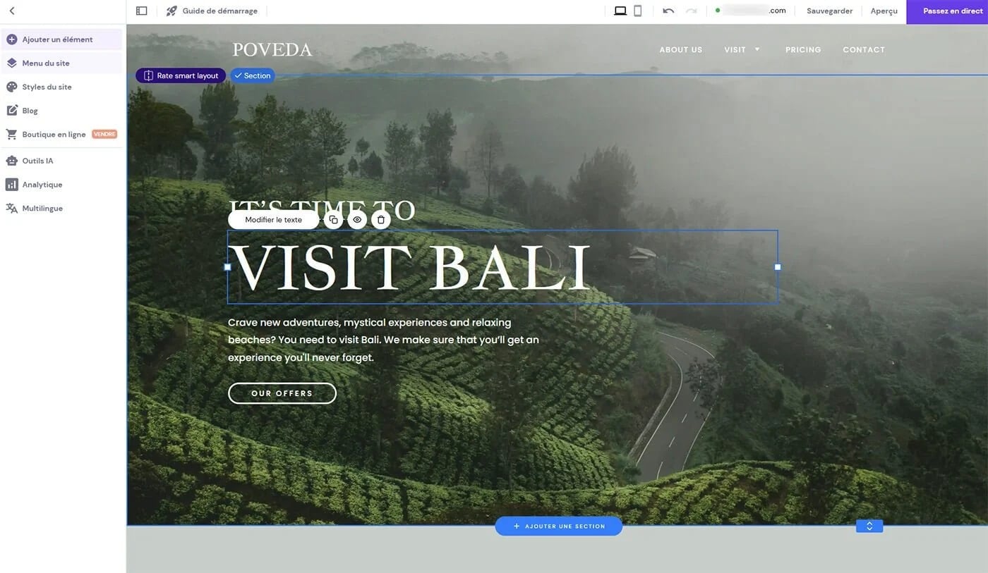 Outil Edition Site Hostinger