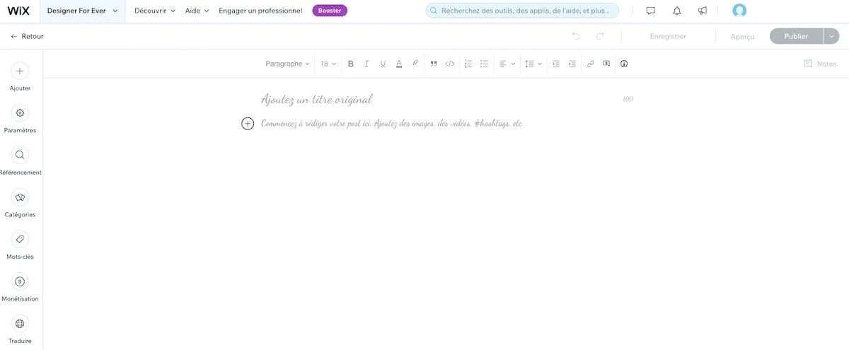 Redaction Blog Wix