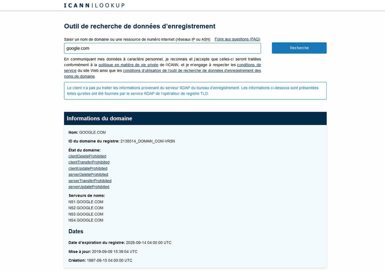 Whois Nom De Domaine