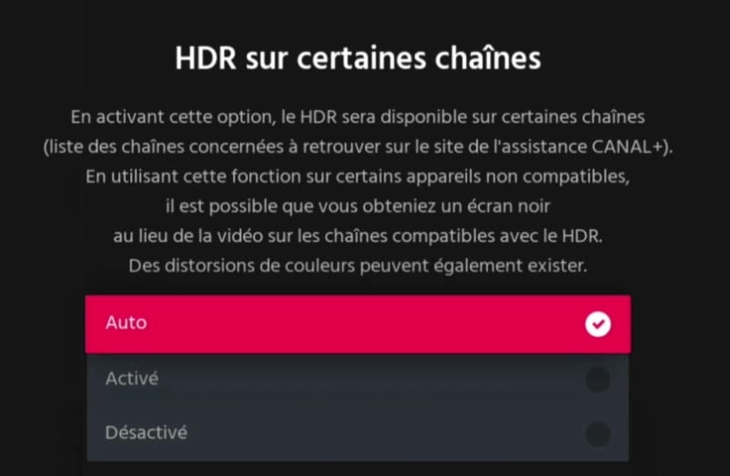 Canal Plus Mode Hdr Auto