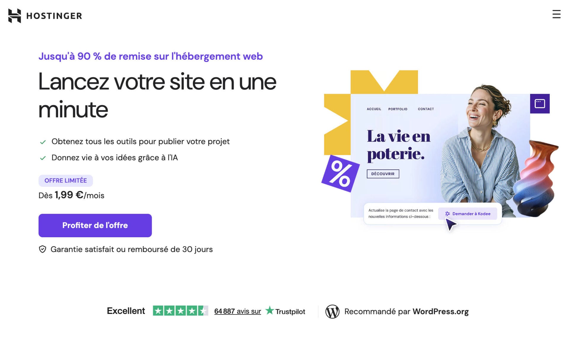 Hostinger : hébergeur web