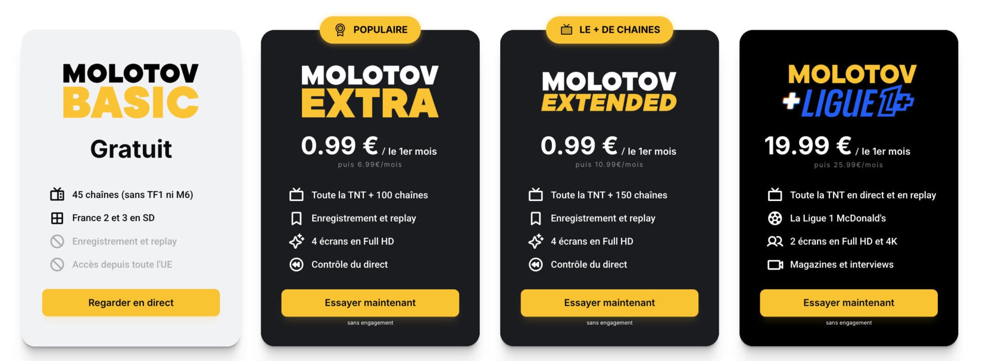 Prix de Molotov TV pour regarder à l'étranger
