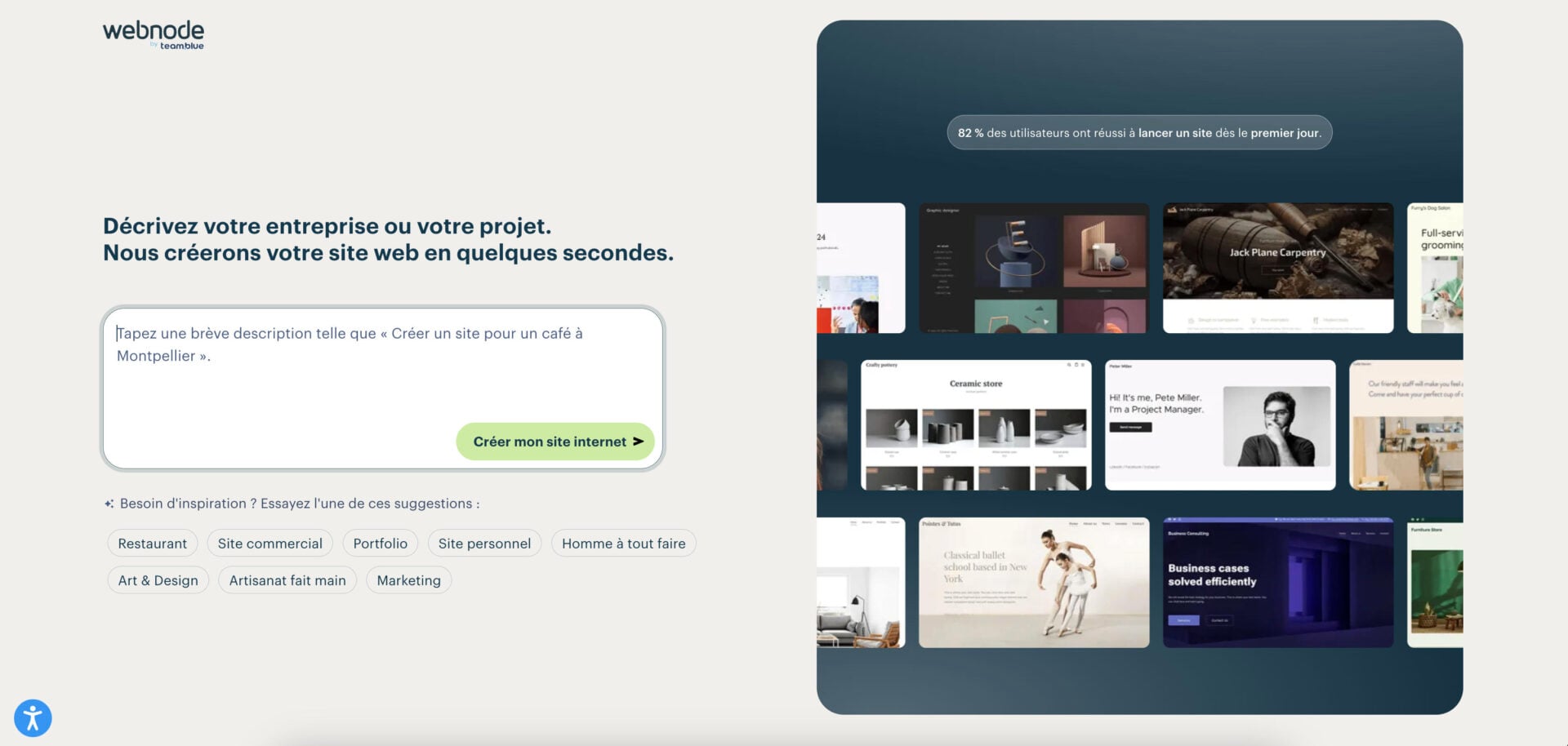 Webnode est un outil pour créer un site internet