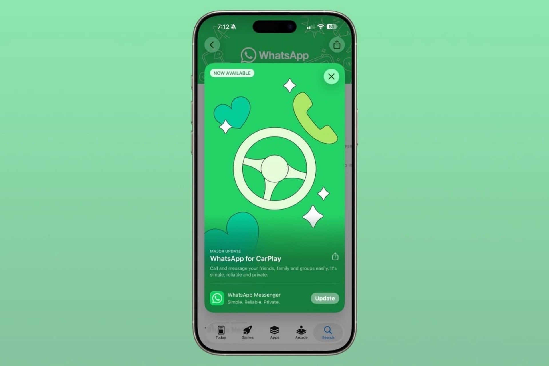WhatsApp Carplay annonce bêta
