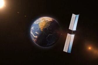 Overview Energy, vue d'artiste de la Terre et du système de redirection solaire