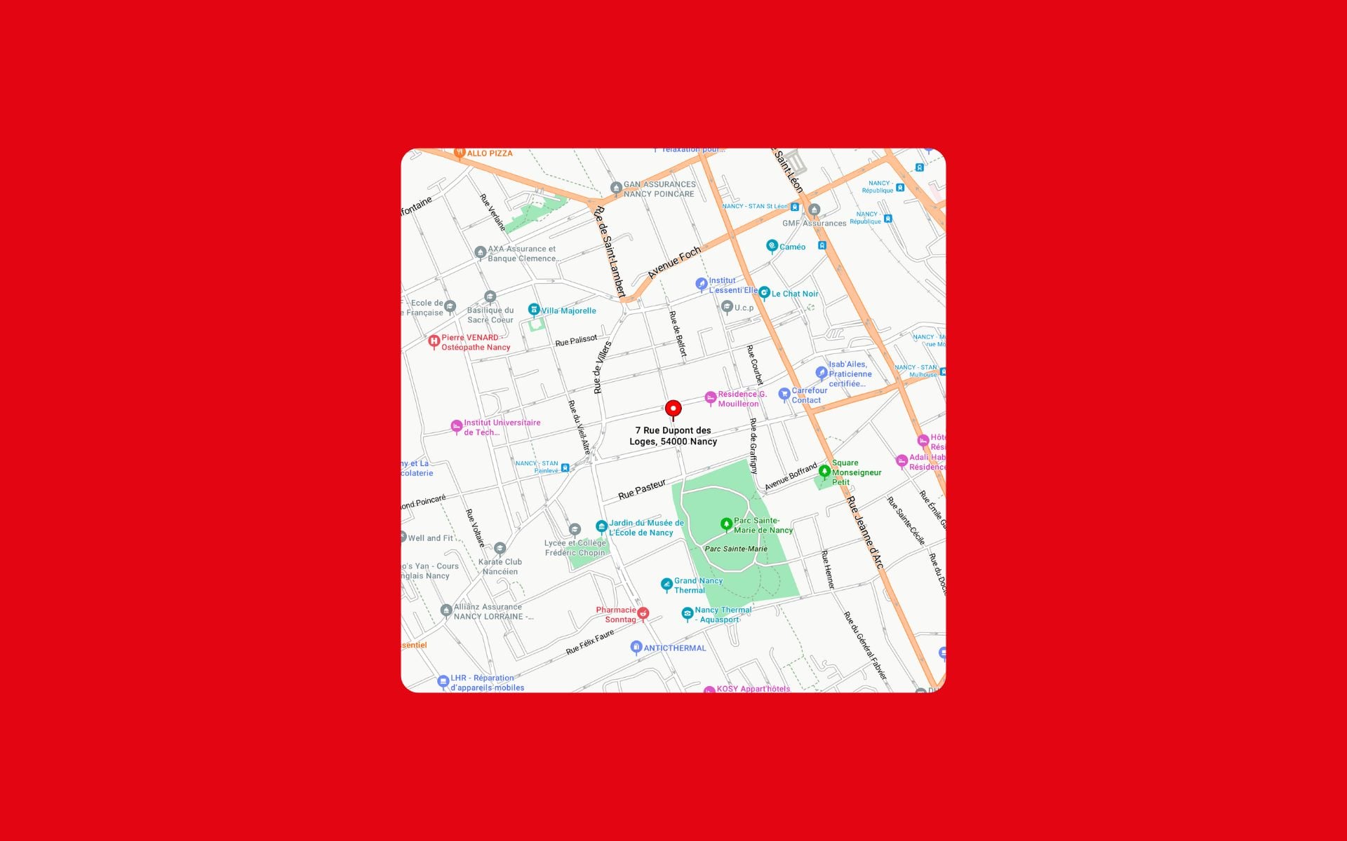 Rue Dupont des Loges, Nancy, Bing Maps