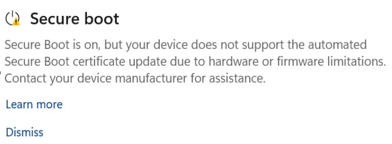 Secure Boot Jaune Windows 11