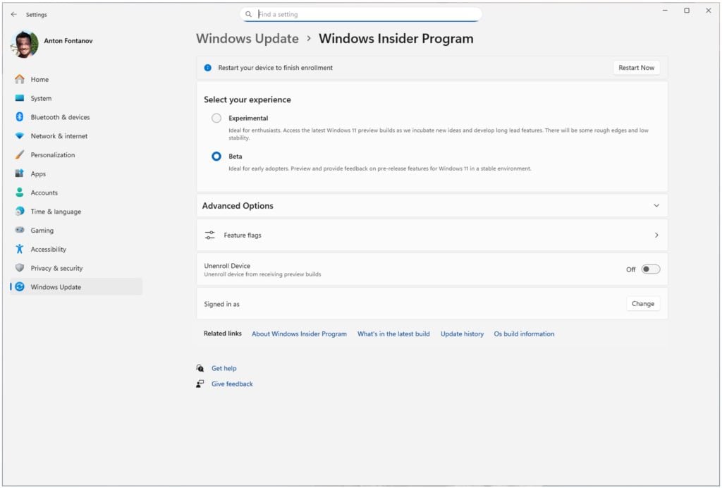 Windows 11 Insiders Canal Expérimental Et Bêta
