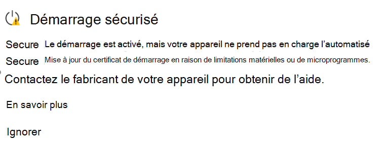 Windows 11 Secure Boot Jaune