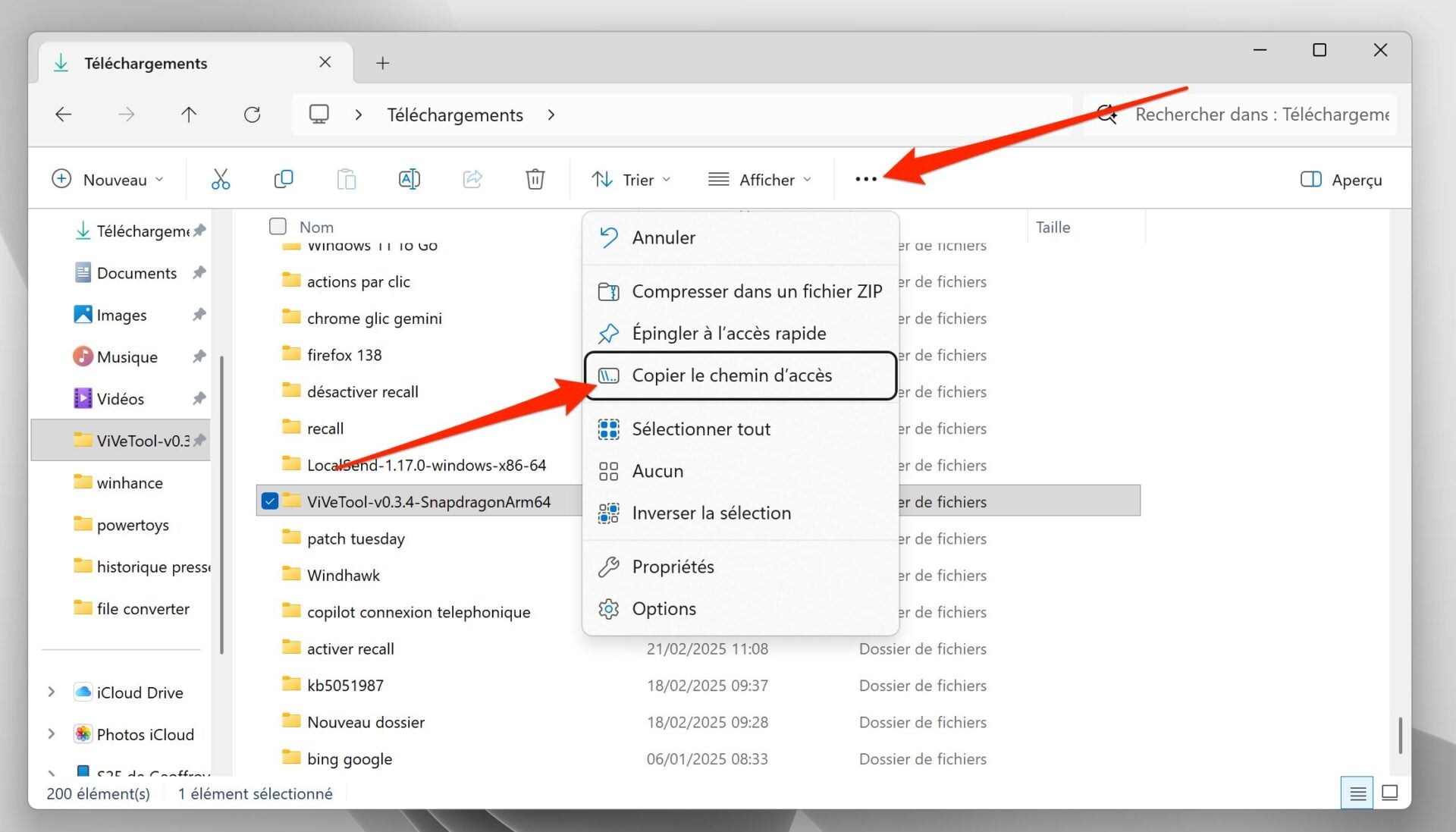 Windows 11 Copier Chemin D'accès Bouton Options Explorateur