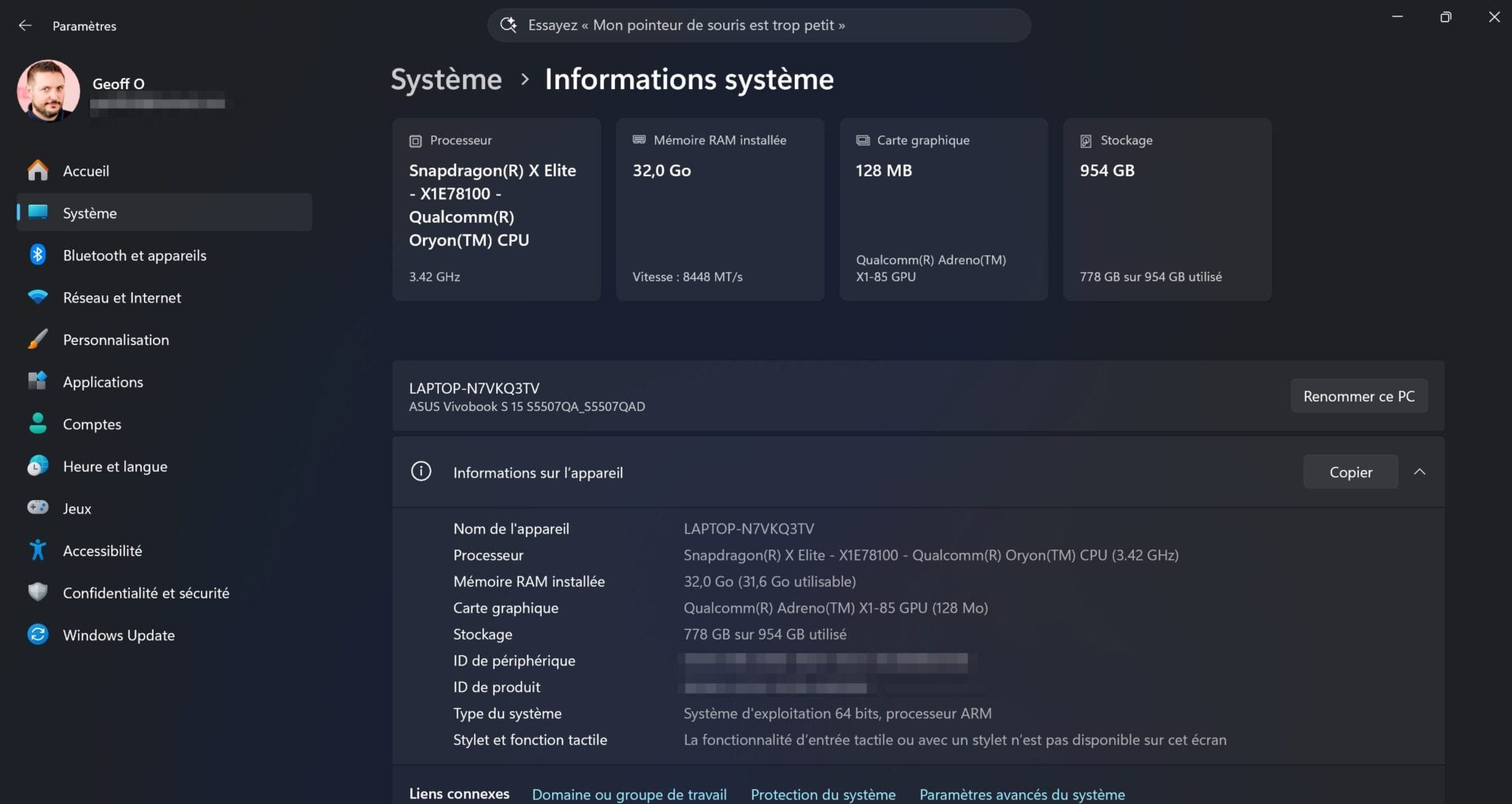 Windows 11 Informations Système