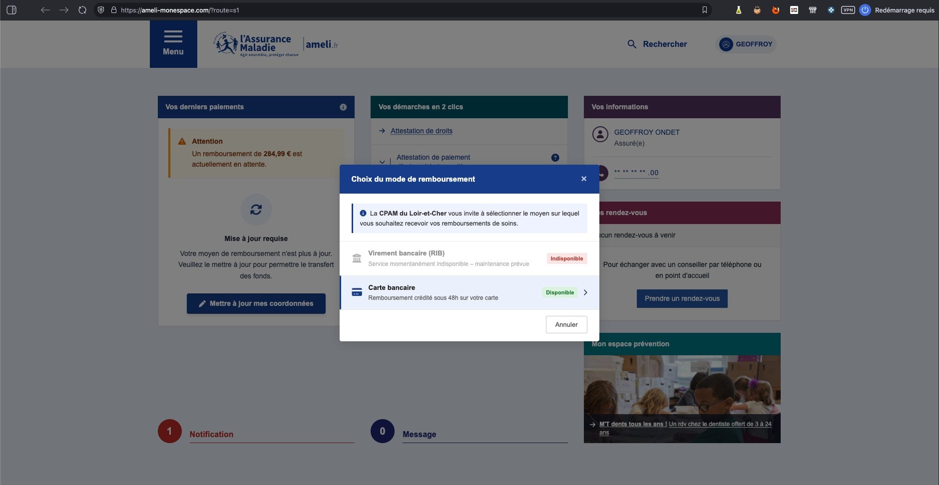 Arnaque Ameli Phishing Vider Compte Bancaire 4