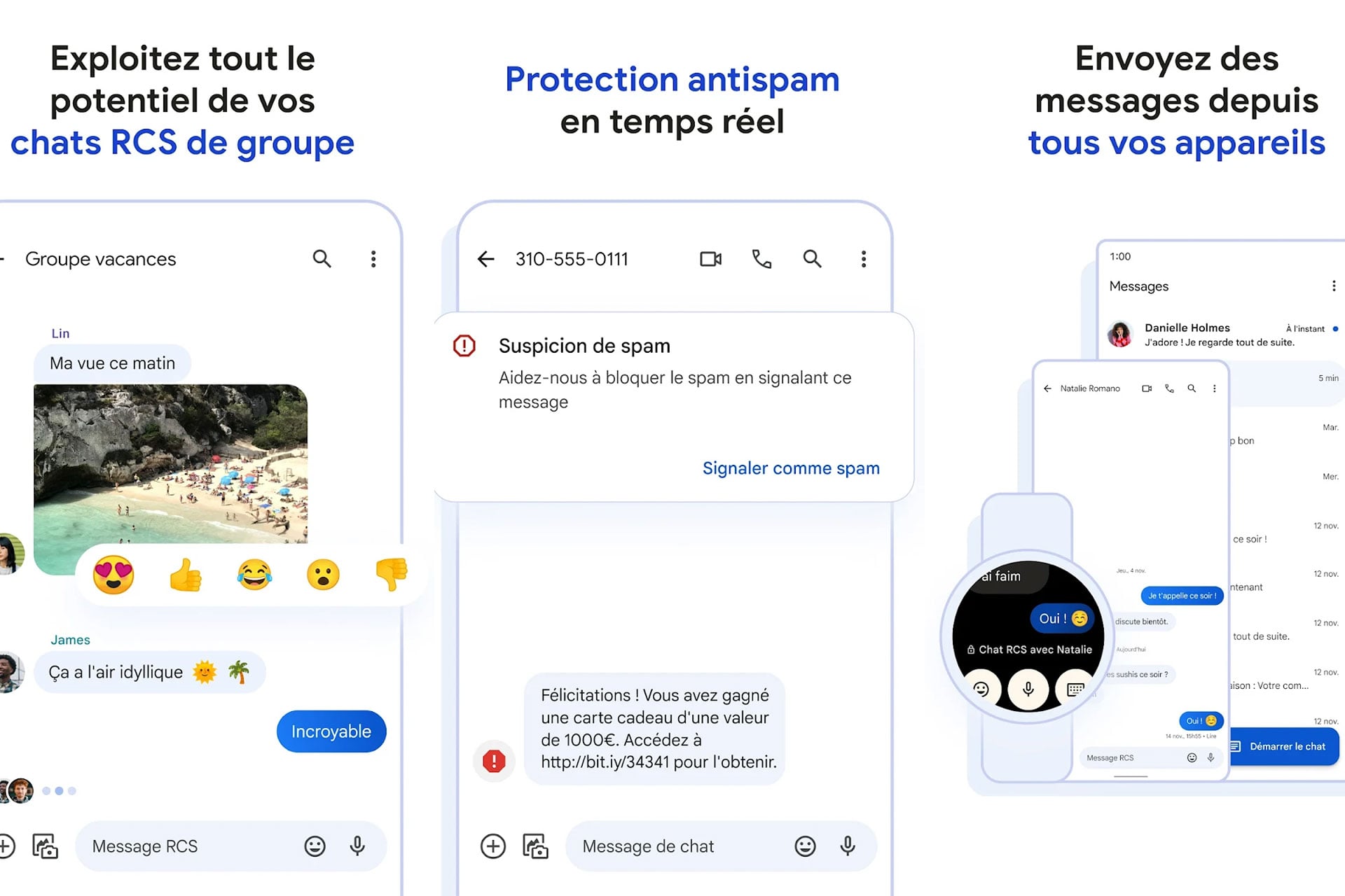 Fonctionnalites Google Messages