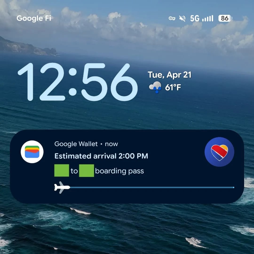 Google Wallet Activite Direct Vol Avion