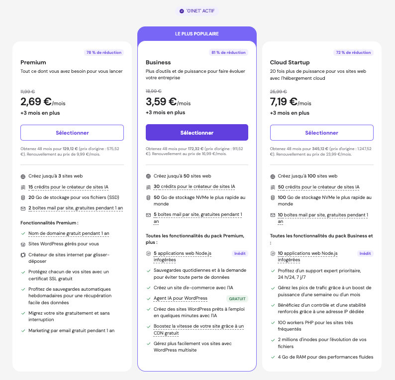 Hostinger Web Hebergeur Prix 01net