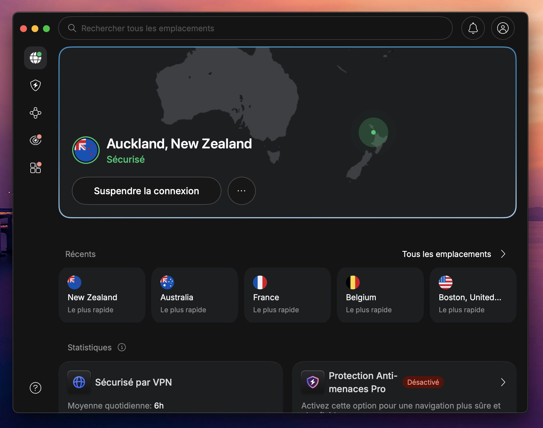 NordVPN permet de se connecter en Nouvelle Zélande