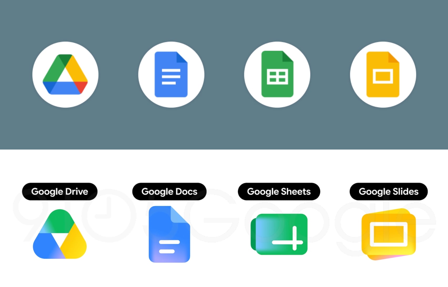 Nouvelles Icones Google Drive Docs