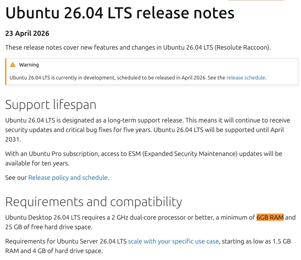 Linux Ram Requirements Linux : Ubuntu augmente (beaucoup) la quantité de RAM minimum recommandée