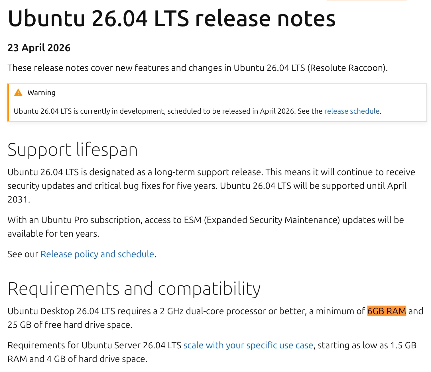 Ubuntu 26 Lts 6 Go Ram