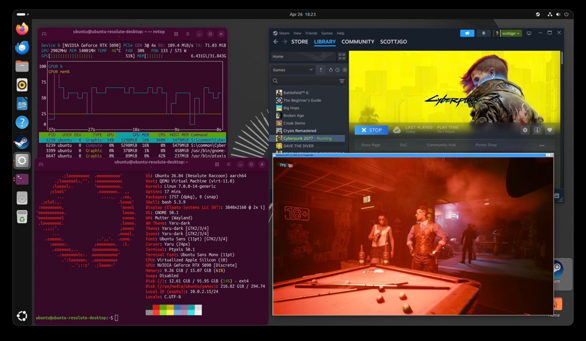 Cyberpunk Rtx 5090 Macbook Linux VM