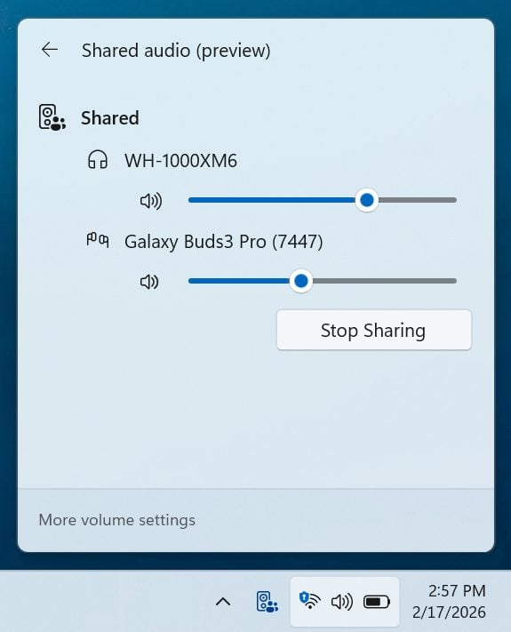 Windows 11 Audio Partagé