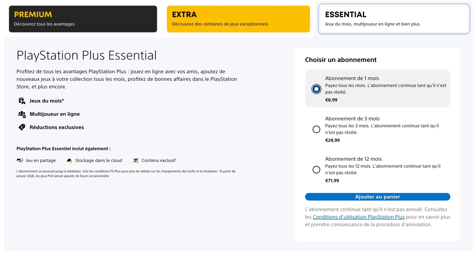 Ancien Prix Playstation Plus Essential