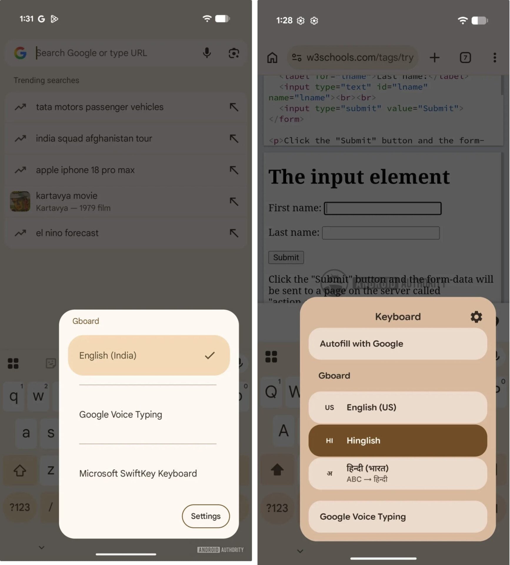 Android 17 Changement Clavier Gboard