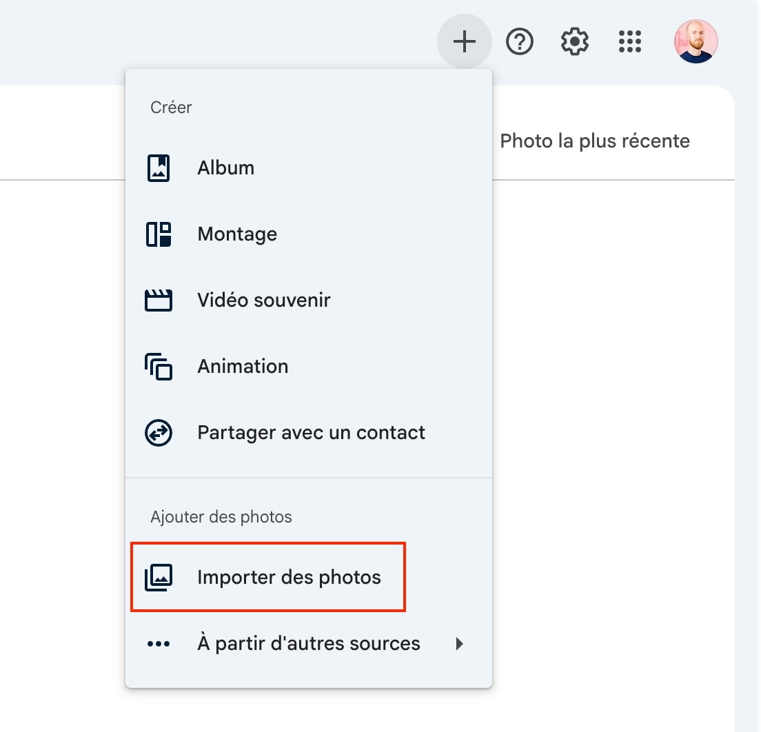 Importer Google Photos