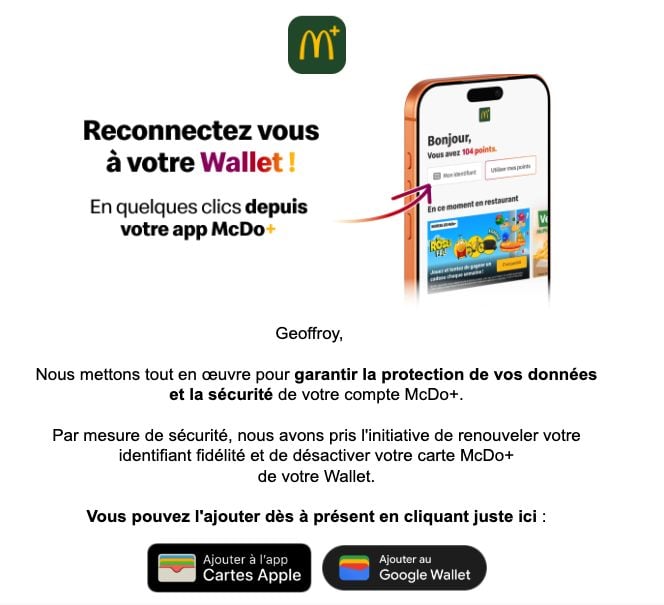 Mcdo Renouvellement Identifiant Fidélité