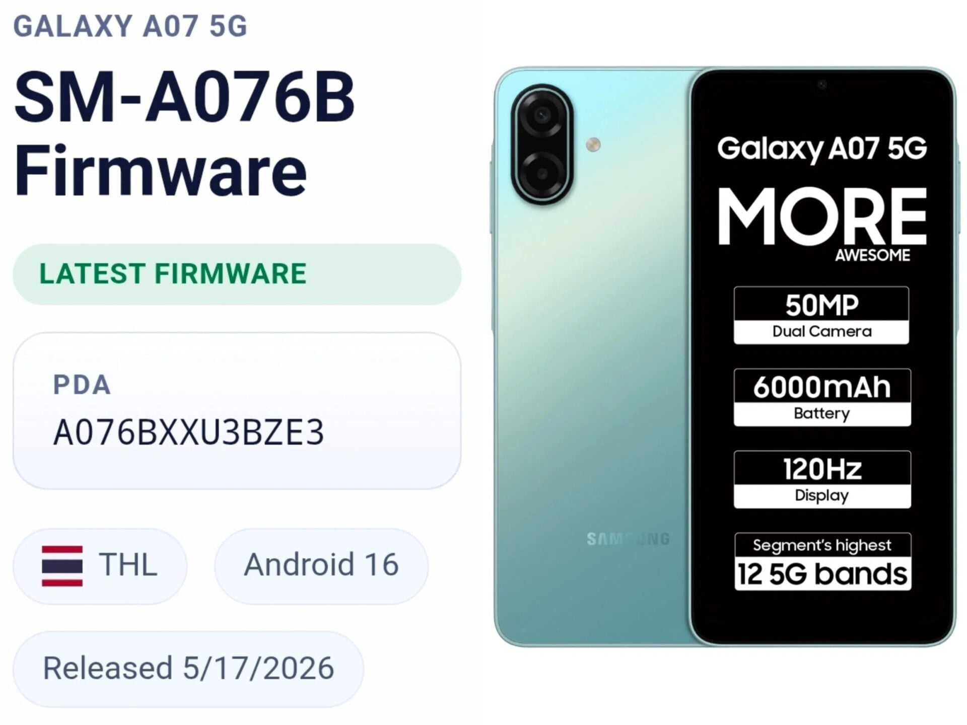 Samsung Galaxy A07 5g One Ui 8 5